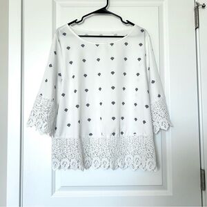 SHEIN Emory Rose Ladies Patchwork Lace Blouse